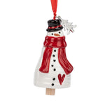 Tree Snowman Red Heart Bell