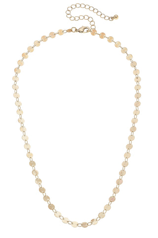 Leandra Delicate Disc Chain Gold Necklace