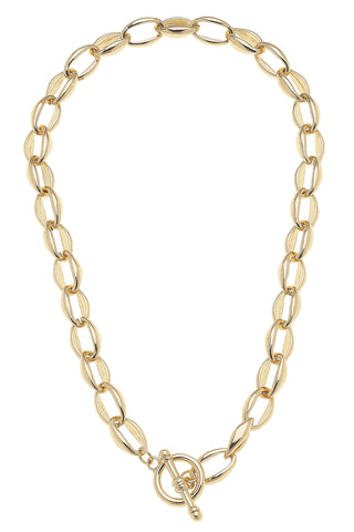 Micah Chain link toggle gold necklace