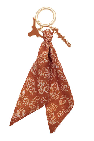 Longhorn logo bandana bag charm