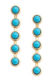 Dangle turquoise dot earrings