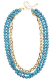 3 Row Necklace in Turquoise