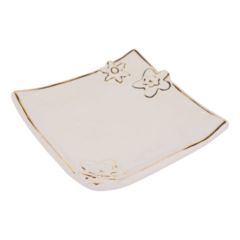 Square floral trinket tray