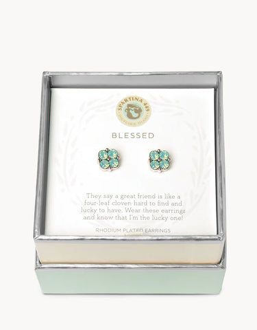 Blessed sea foam clover earring