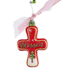 Blessed Christmas tree cross ornament