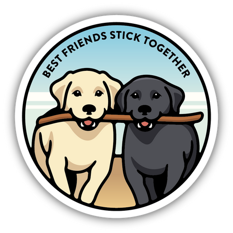 Best Friends Stick Together - Lab Dog sticker