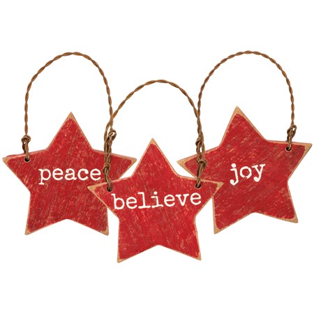 Little Star Joy Peace Believe Ornaments