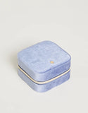 Blue velvet jewelry case