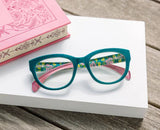 Bee - Teal/Floral Reading Glasses