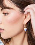 Ceramic heart blue earrings