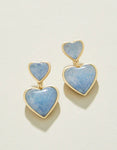 Full heart earrings light blue