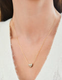 Sparkling heart white opal necklace