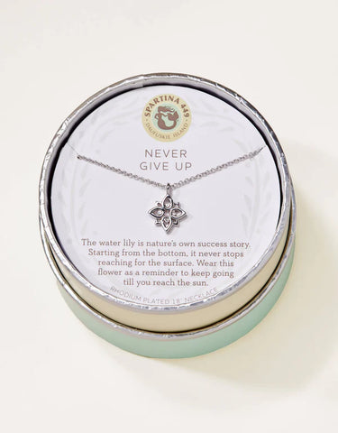 SLV Never Give up Lotus Silver