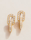 Unbreakable link gold earrings