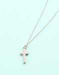 Silver Cross Necklace 17"
