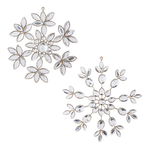 Clear jewel snowflake ornament