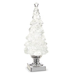 Silver Lighted Swirling Glitter Tree