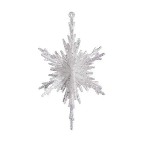 Glittered Silver Snowflake ornament