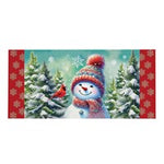 Snowman w/cardinal friend sassafrass mat