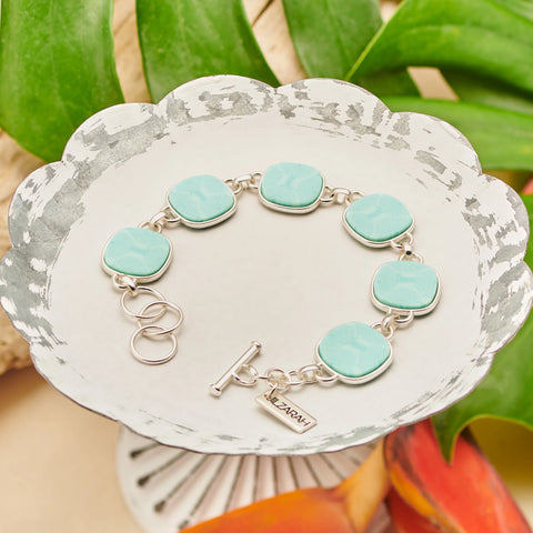 Maui blue reversible coin bracelet