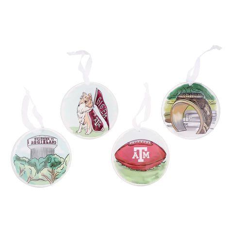 Texas A&M Ornament Set