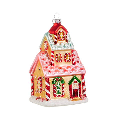 5" Bright gingerbread house ornament