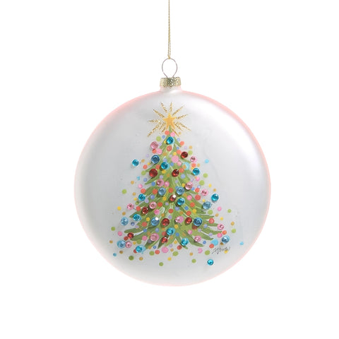5" confetti tree disc ornament