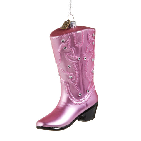 Pink Shiny Boot Ornament