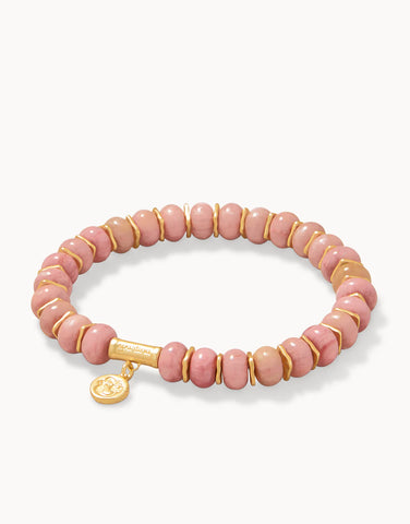 Stone stretch pink rhodonite bracelet
