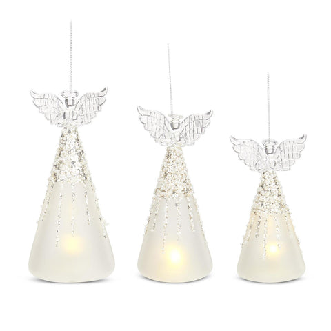 Frosted and Beaded Glass Angels