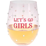 Let's go girls wine glass in gift box