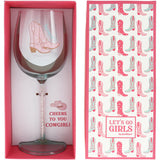 Howdy wine glass in gift box