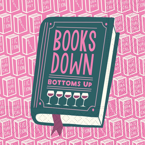 Books Down Bottoms Up Cocktail napkin