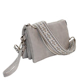 Stefani crossbody/wristlet gray