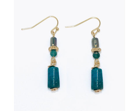 Stone and gold earrings