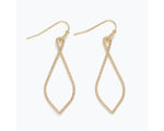 Textured gold twist drop earrings
