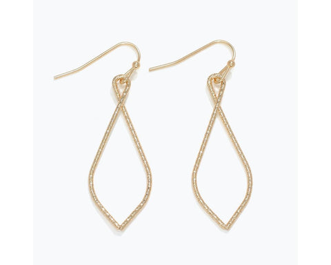 Textured gold twist drop earrings
