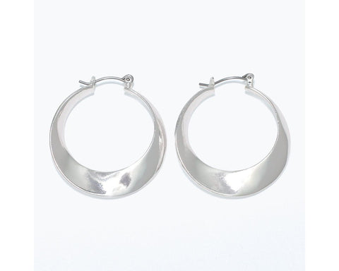 Polished Silver Hoop Earrings