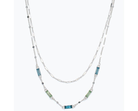 Silver crystal necklace