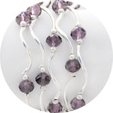 Silver Crystal Bead Stretch Bracelets