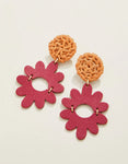 Fiesta Flower earrings sangria