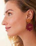 Fiesta Flower earrings sangria