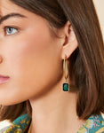 Chateau Hoop Earrings Dark Green