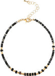 Black stone mix anklet