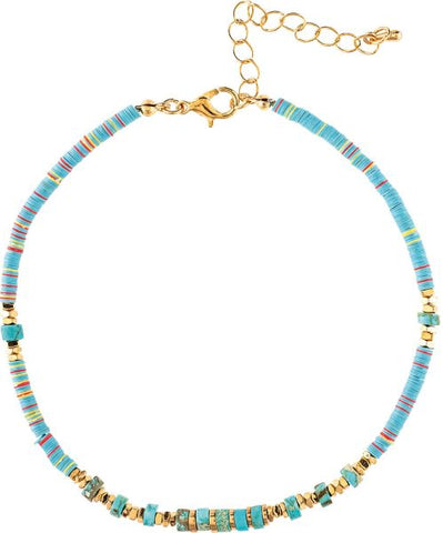 Blue Stone Mix Anklet