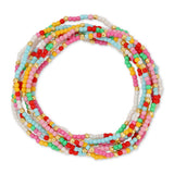 Seed Bracelets in Aqua/yellow/red