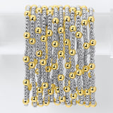 3mm stretch bracelets silver/gold