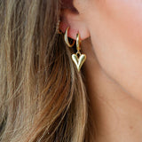 Bubble Heart Huggie Earrings