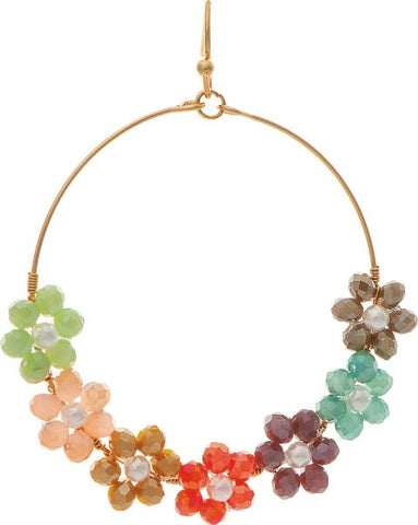 Multi flower bead earring