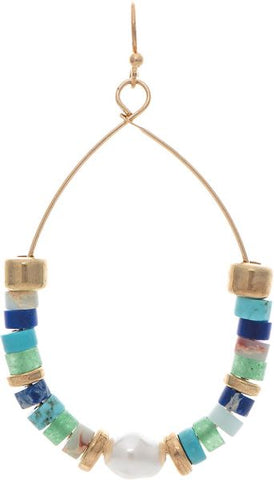 Blue stone teardrop earring